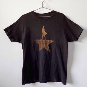 Hamilton Broadway Musical Gold Star Graphic T‑Shirt Large Black Tee Unisex
